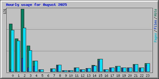 Hourly usage for August 2025